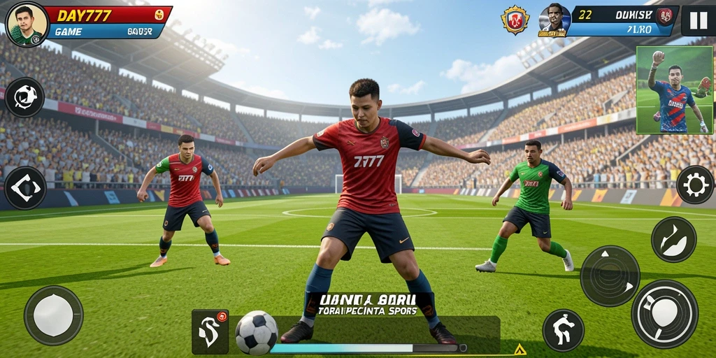 Tampilan gameplay seru di DAY777 menunjukkan aksi olahraga yang mendebarkan.