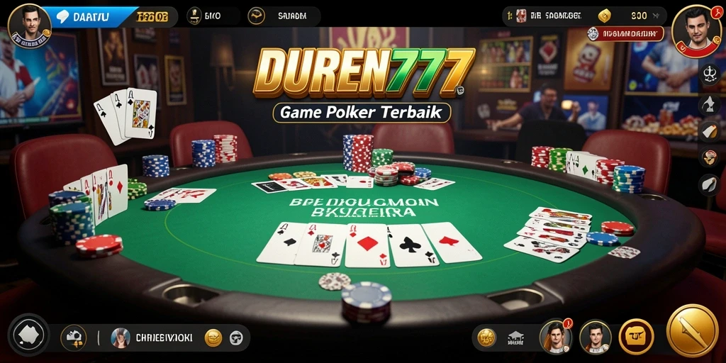 Tampilan gameplay seru dalam permainan Poker DUREN777.