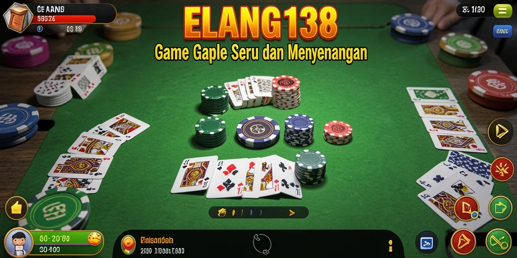 Tangkapan layar ELANG138 menampilkan gameplay Gaple yang penuh aksi.