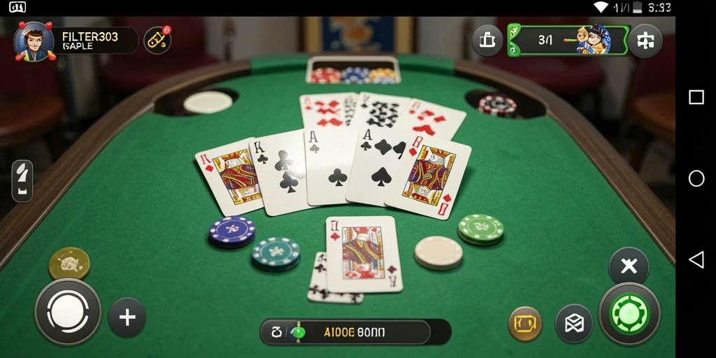 Screenshot gameplay FILTER303 menampilkan keseruan bermain Gaple secara online.