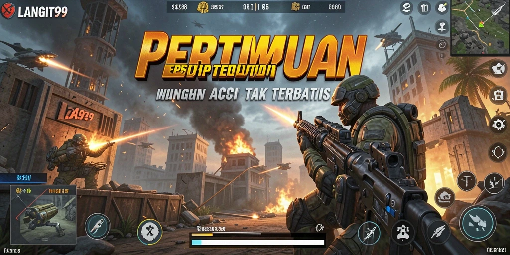 Tampilan gameplay LANGIT99 dengan aksi pertempuran yang intens.