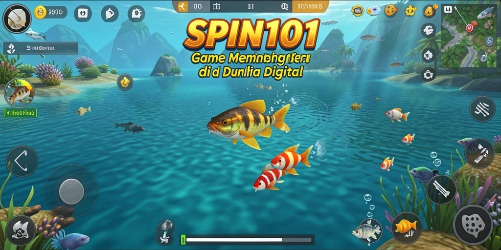 Gameplay SPIN101 yang menegangkan dengan aksi memancing yang seru.